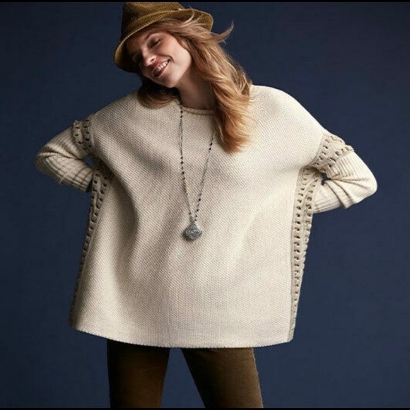 Cabi Slip Stitch Sweater Tunic Cream 